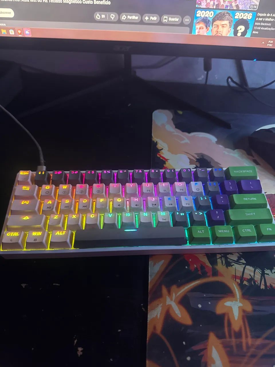 Teclado mecânico GK61 Switch yellow  - Foto 2