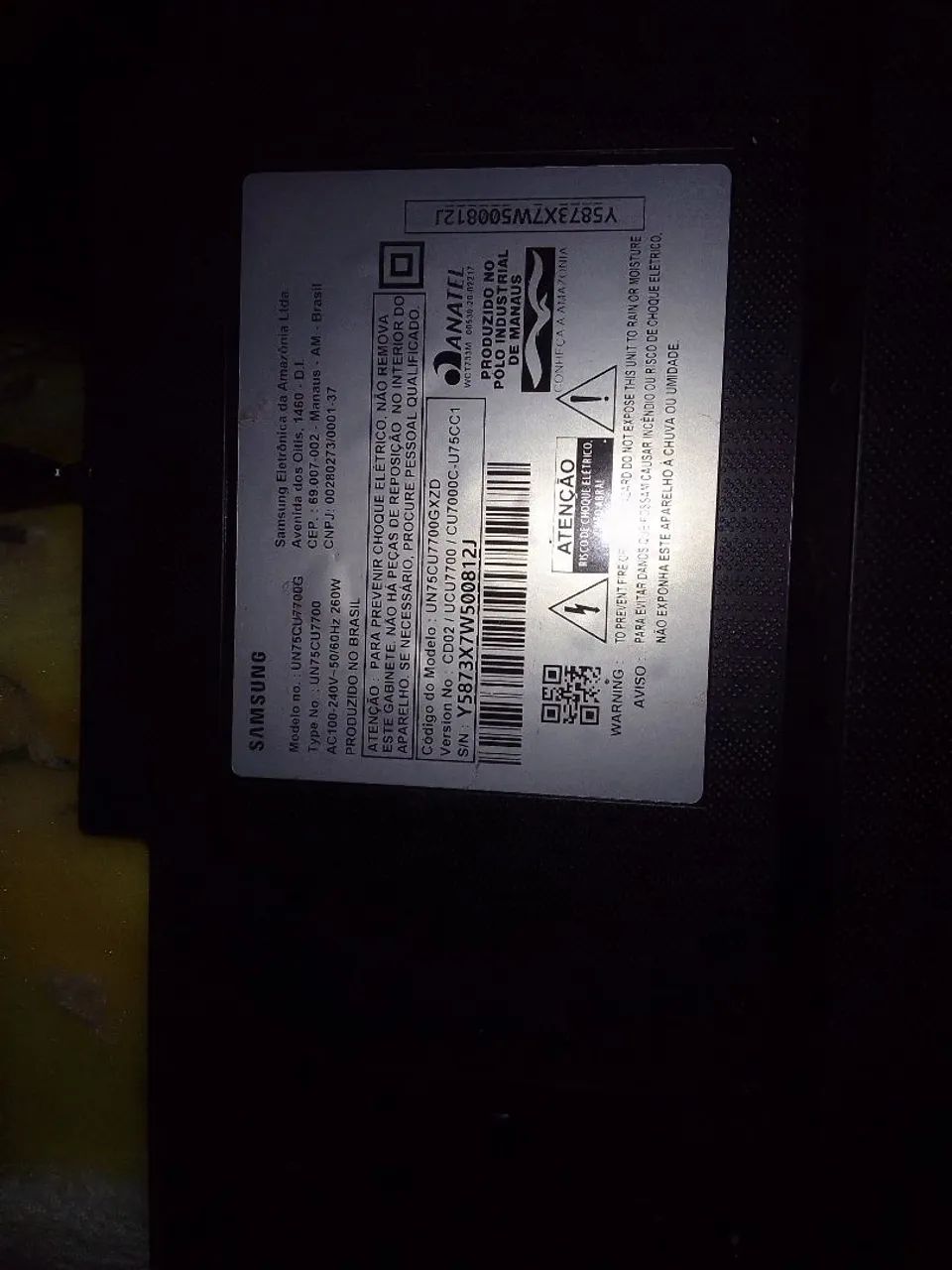 PLACA MÃE SANSUNG 75POLEGADAS 