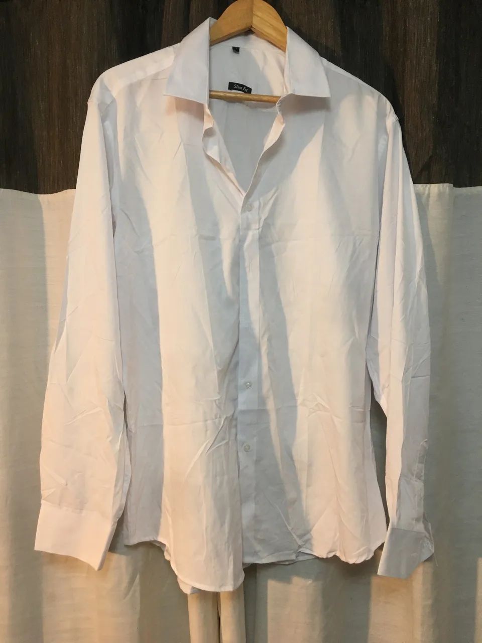 Camisa de botão slim fit branca G (NOVA)