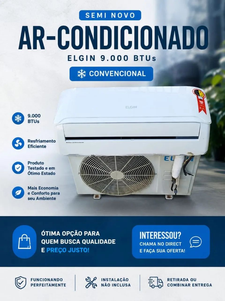 Ar condicionado conv & inverter em estoque 