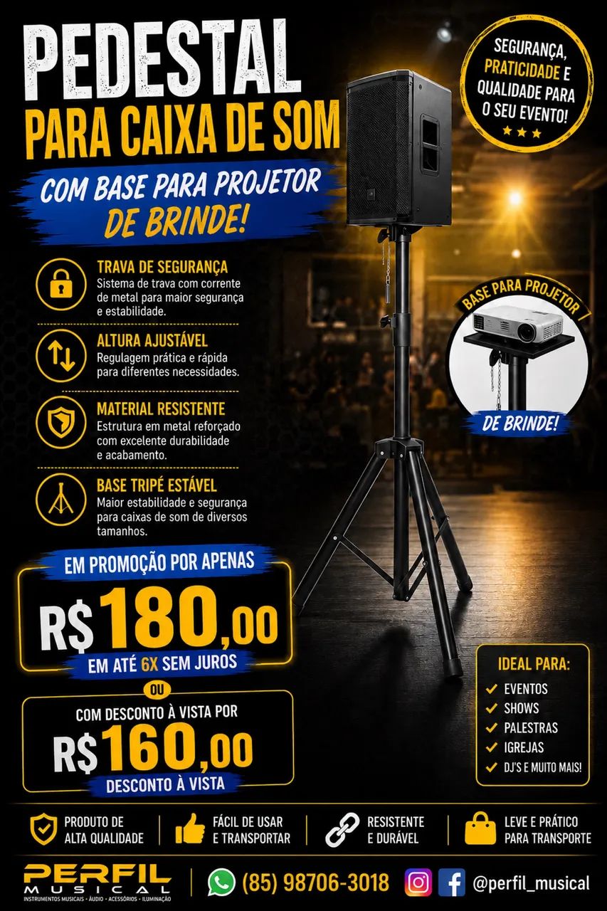 Pedestal para caixa de som com base para projetor de brinde promoção 