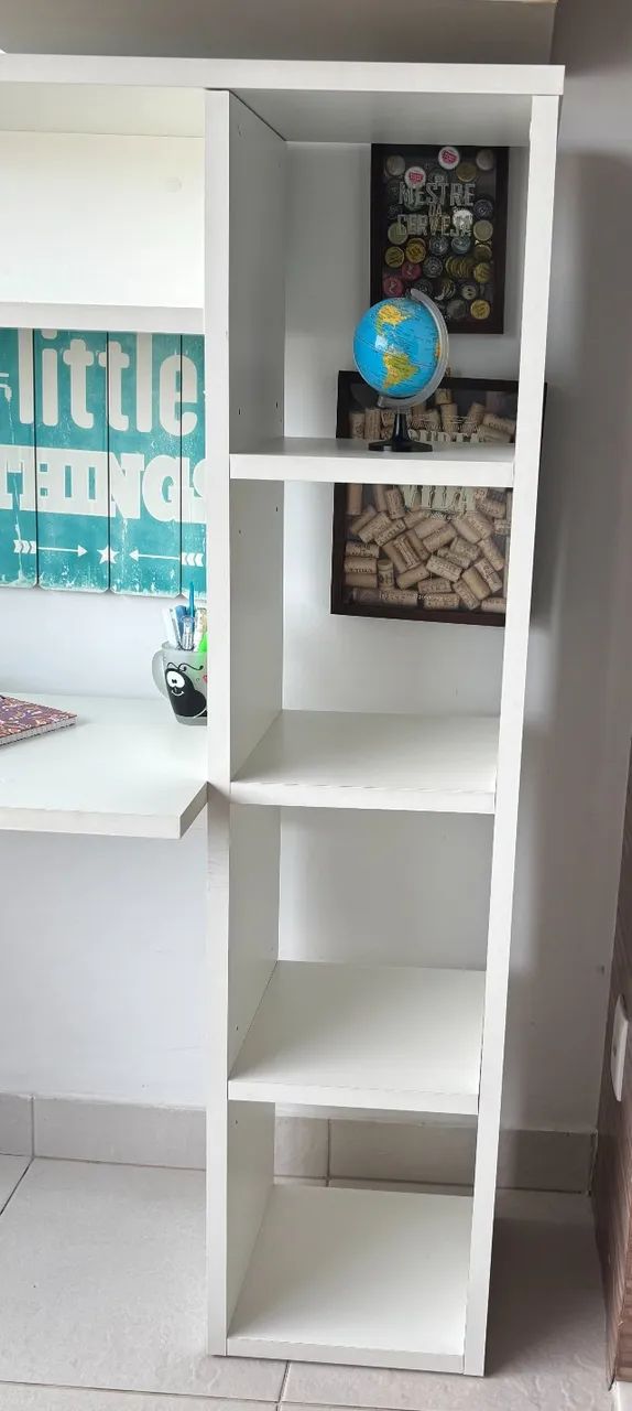 Mesa de estudo com estante Tok&Stok - madeira, ótima conservação - Foto 5