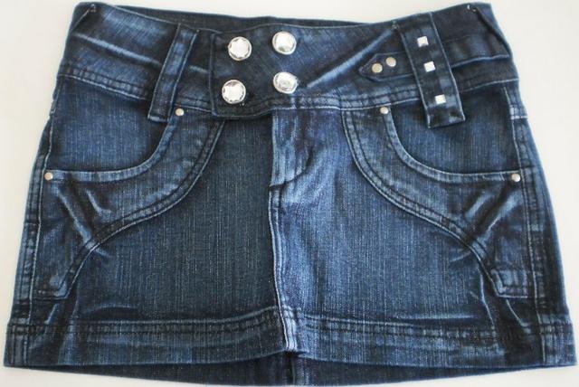 Mini saia Jeans, lote com 320 peças com elastano brim vicunha - Foto 2