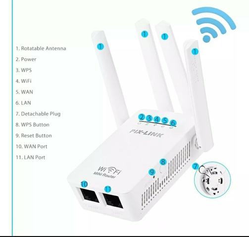 Repetidor/ roteador Wi-fi com 4 antenas - Foto 4