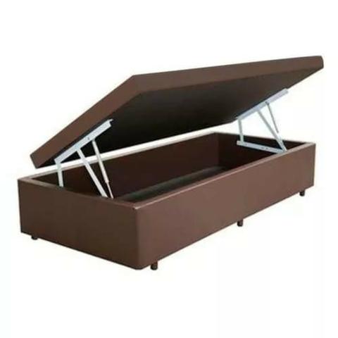 Cama Box baú solteiro em corino (12 parcelas R $ 44.50 )