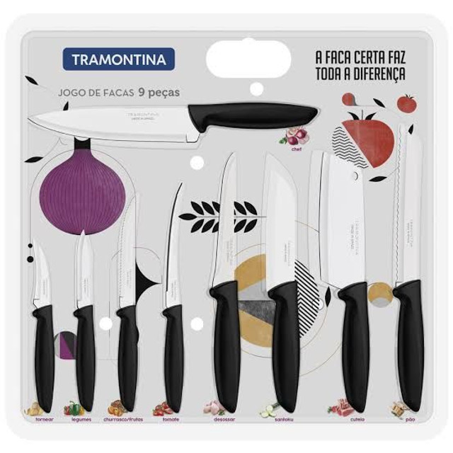 Kit de facas Tramontina 9 peças