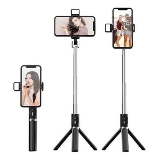Tripé Com Pau De Selfie Para Celular Bluetooth e Led