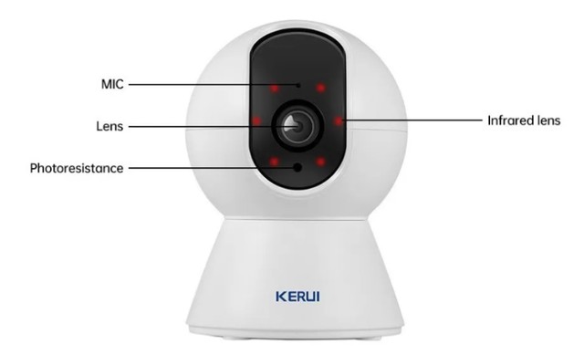 Câmera de segurança Smart Kerui 1080p visão noturna 360 graus - Foto 6