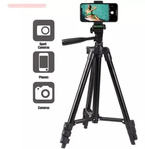 Tripé Universal Com Nível para Celulares Câmeras 1,80m (Jk eletronicos)