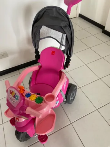 Triciclo Infantil Bandeirante Velobaby Reclinável - 2 em 1 - Pedal e  Passeio com Aro - Rosa