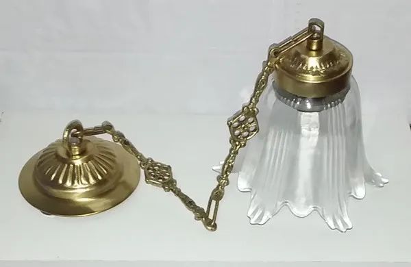 um lustre pendente com tulipa vidro cristal - Foto 5