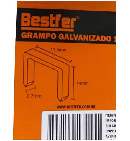 Grampo Galvanizado 14mm Tapeceiro U 1000 Unidades Bestfer - Foto 2