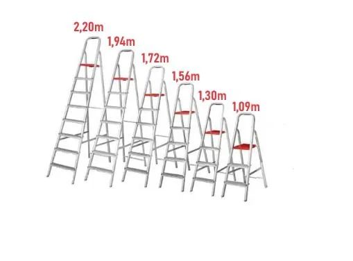 Escadas alumínio de 3 a 8 degraus