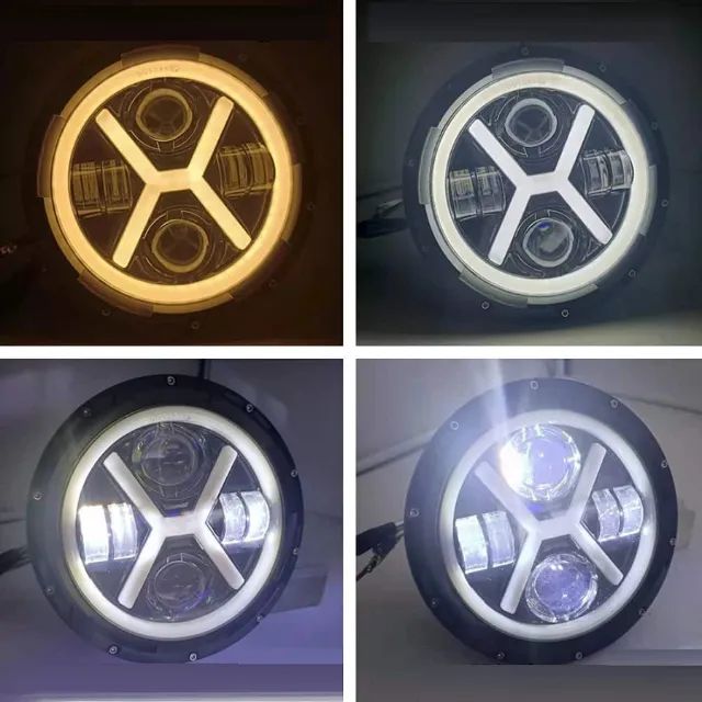 Farol de Led Redondo 7 Polegadas Angel Eyes Drl Função Seta  - Foto 5