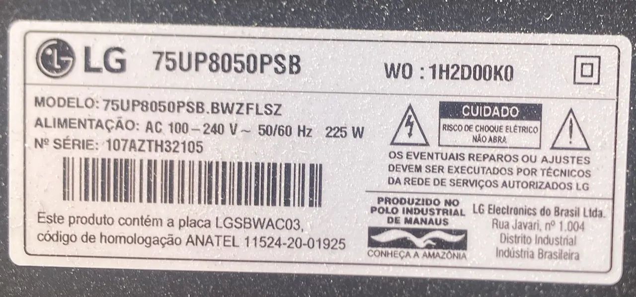 TV 75 para Sucata UP8050