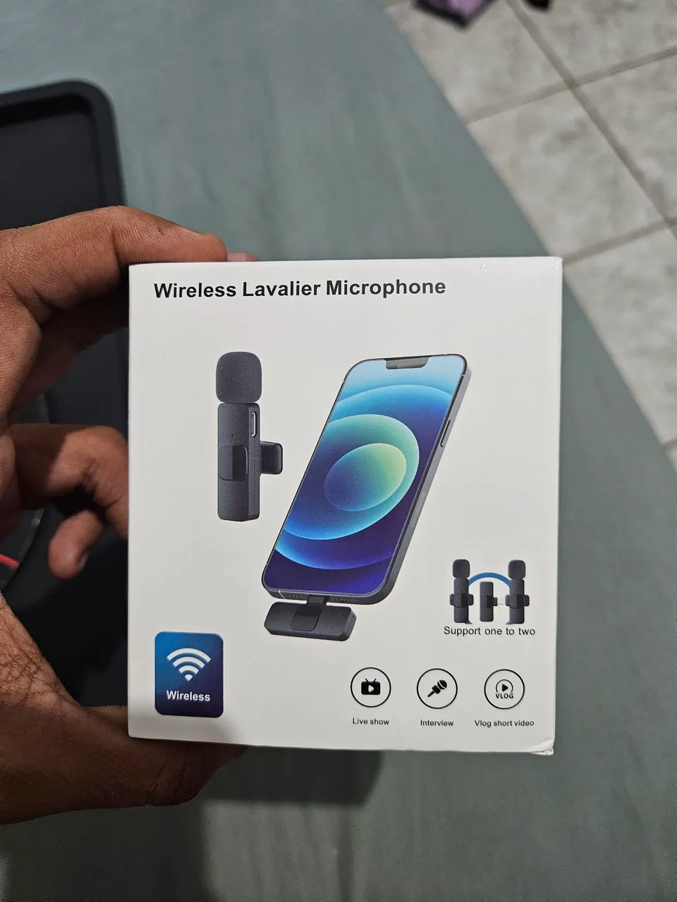 Microfone Lavalier Sem Fio para iphone