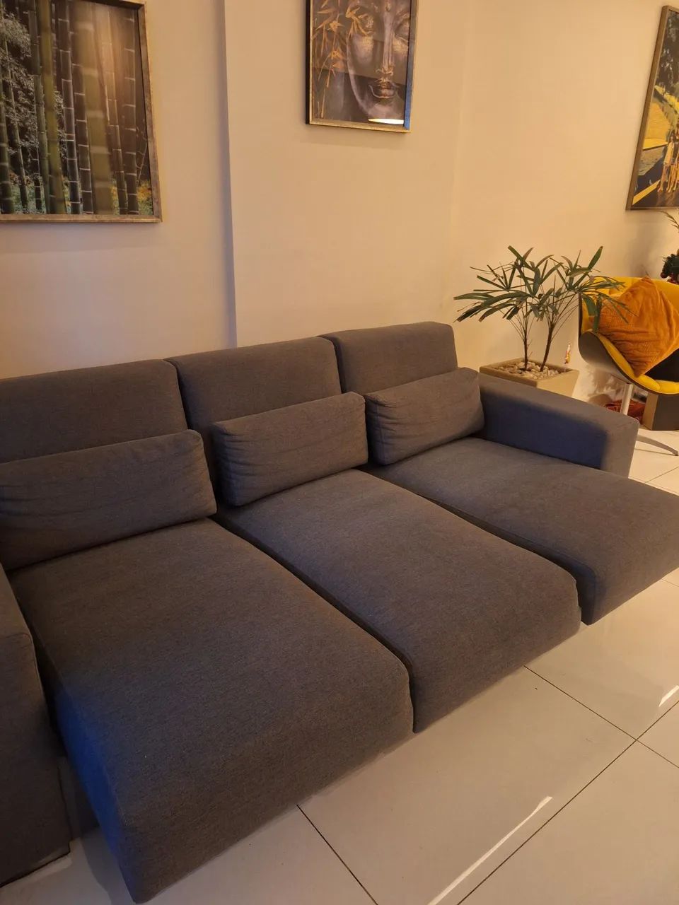 Sofá retrátil três lugares Padrão Líder 