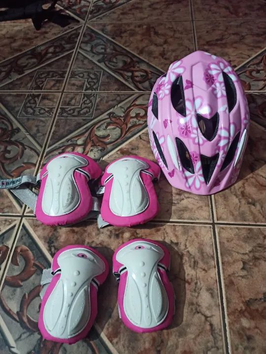 Kit de proteção para patins infantil - rosa