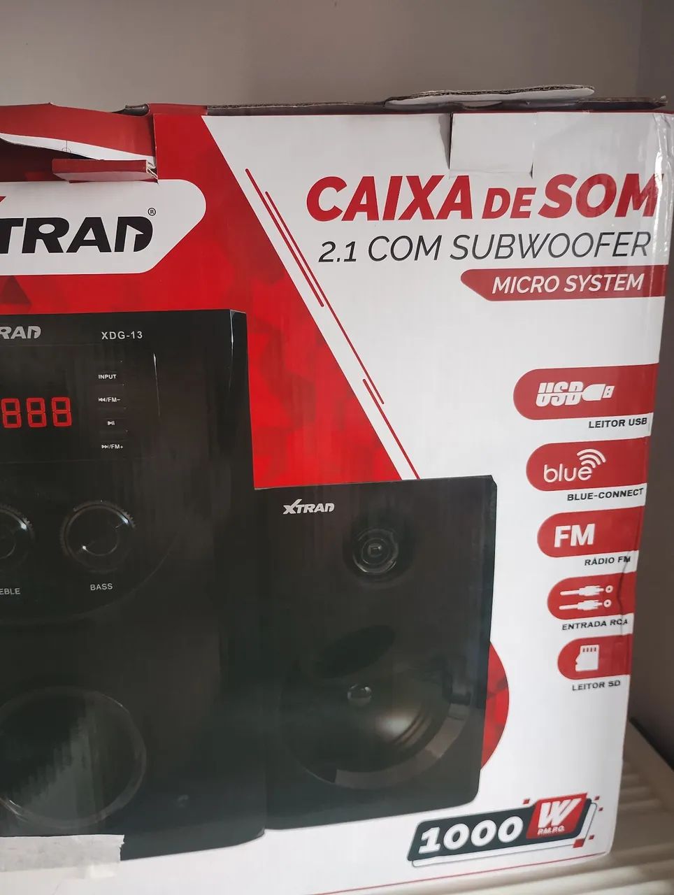 Caixa de Som Xtrad XDG-13 2.1 com Subwoofer - Foto 4