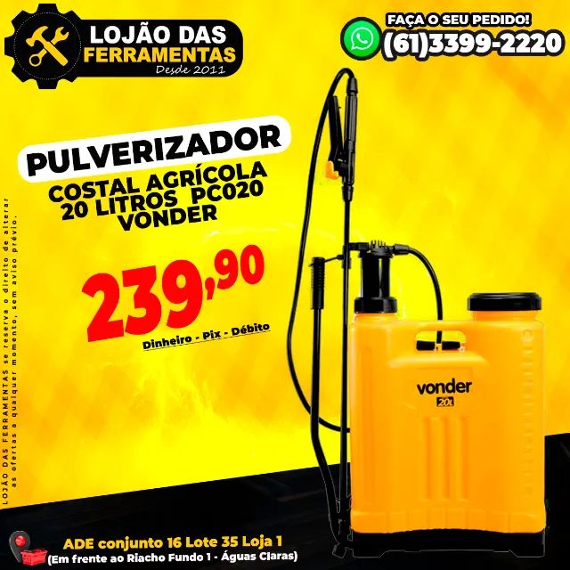 Pulverizador Costal Agrícola 20 Litros PC020 Vonder