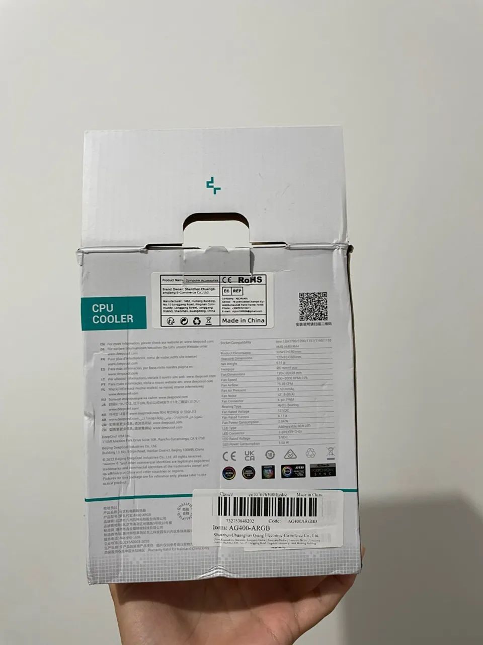 Air Cooler DeepCool AG400 ARGB