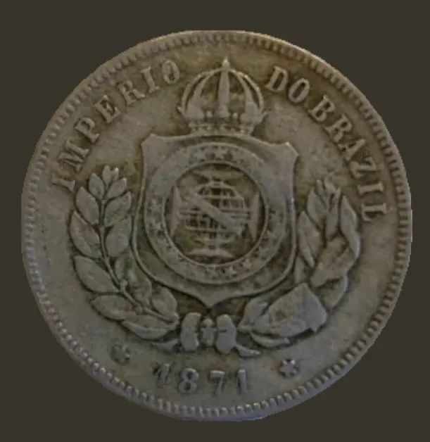 Moeda Brasileira de 200 Reis - 1871 - Foto 2