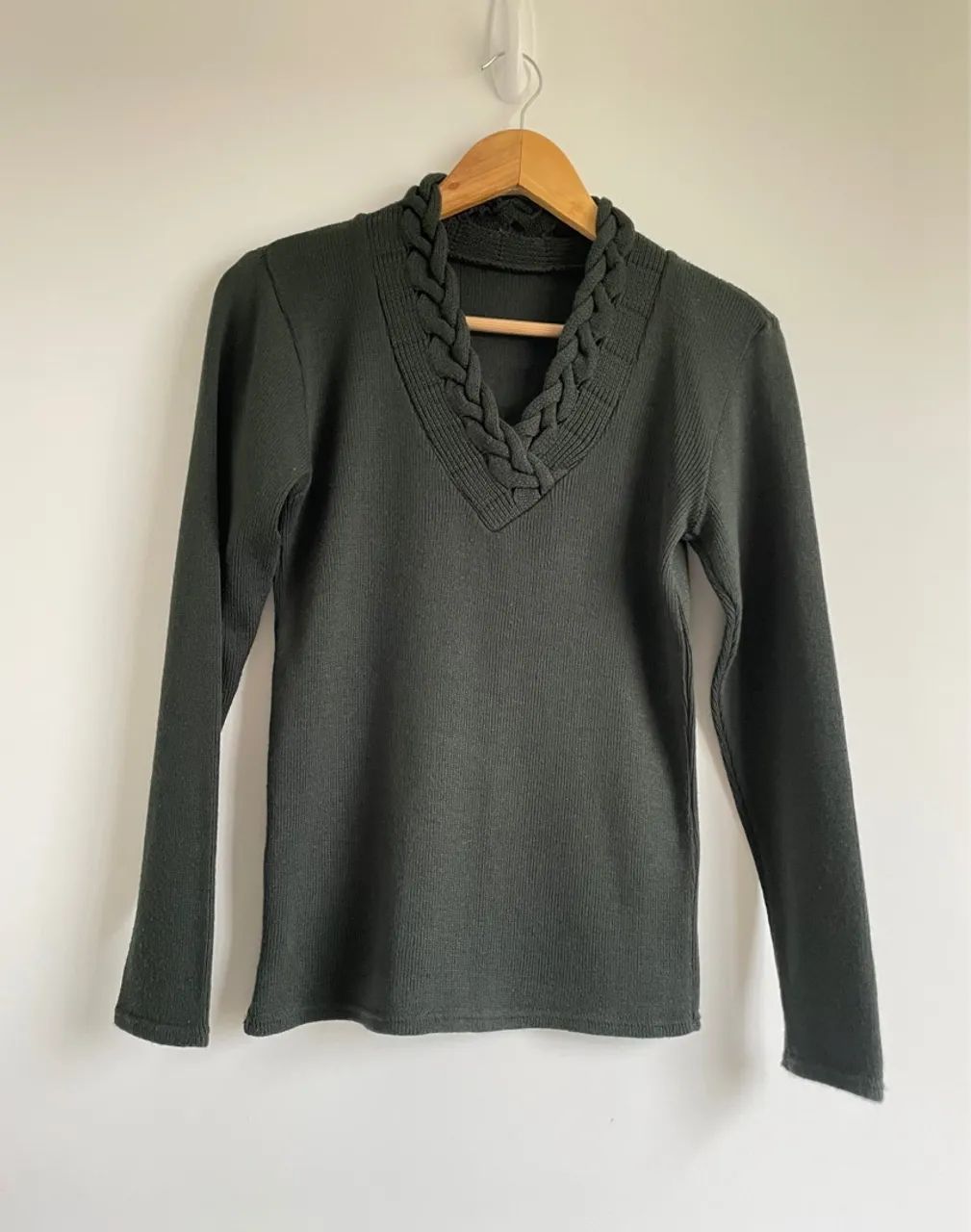 Blusa de fios tam P / M verde musgo  - Foto 4