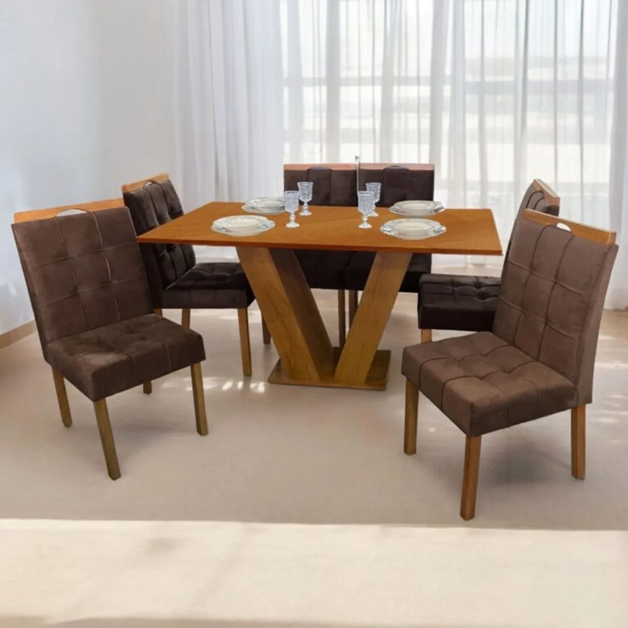 Mesa de Jantar 6 Cadeiras Atria tt97 - Foto 4