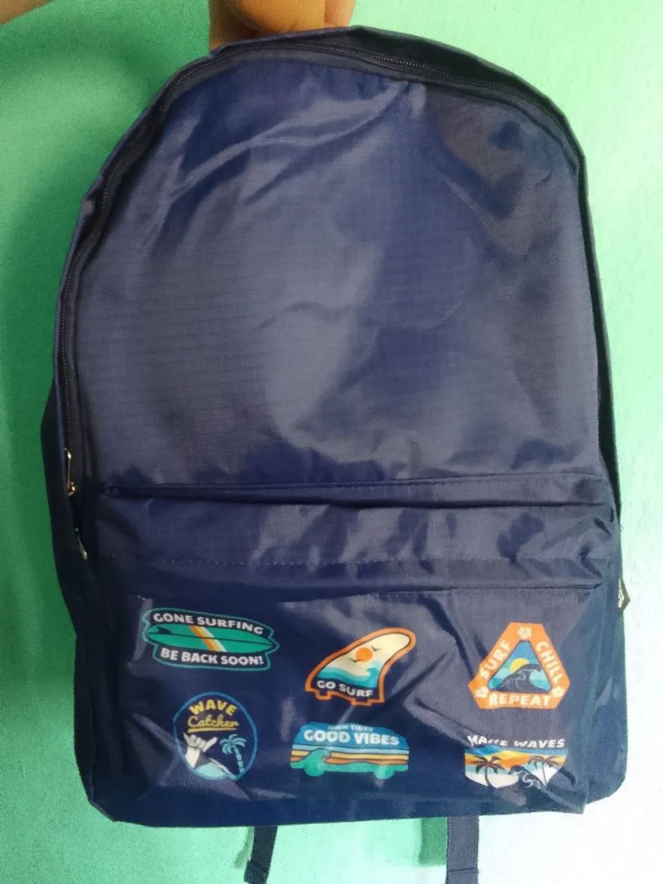 Mochila Azul com Estampas