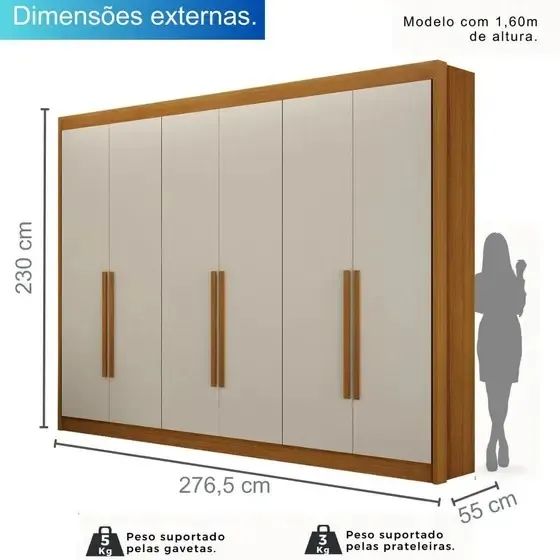 Guarda Roupa 100% MDF 6 Portas 6 Gavetas Varios modelos - Foto 3