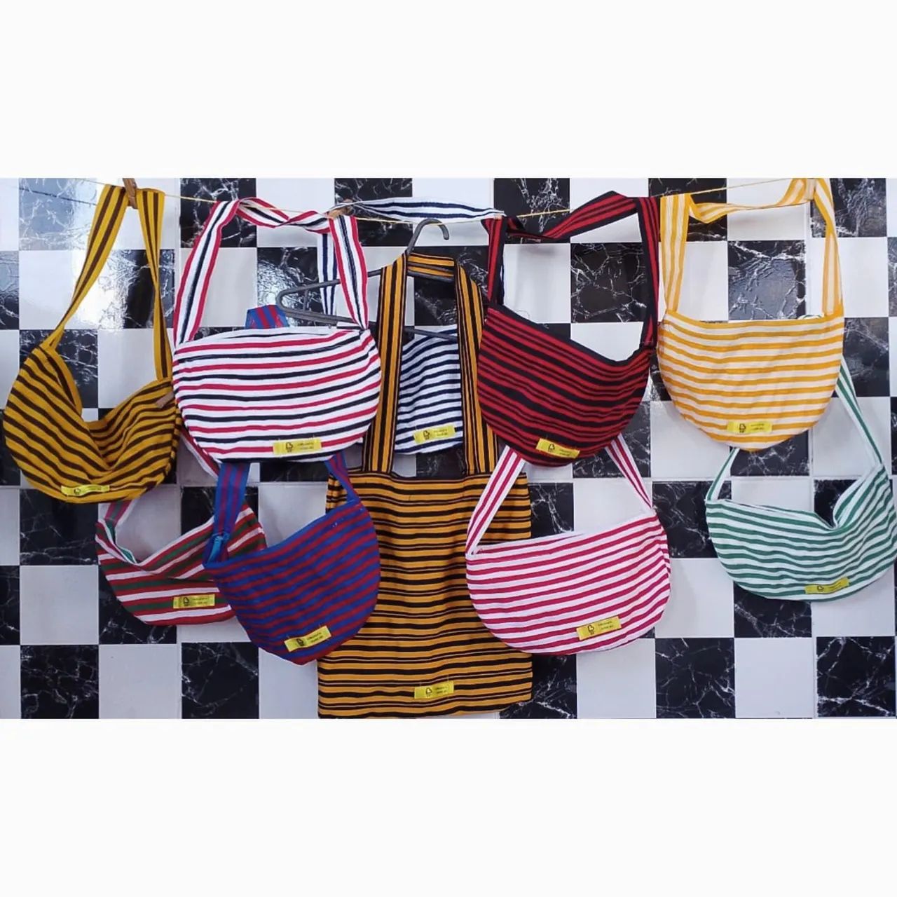 Bolsas de ombro listradas, diversas cores! - Foto 2