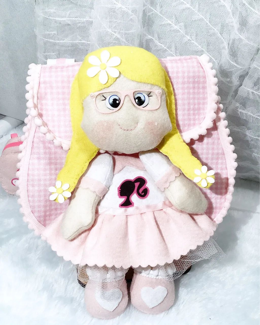 Bolsinha  boneca menina em feltro - Foto 2