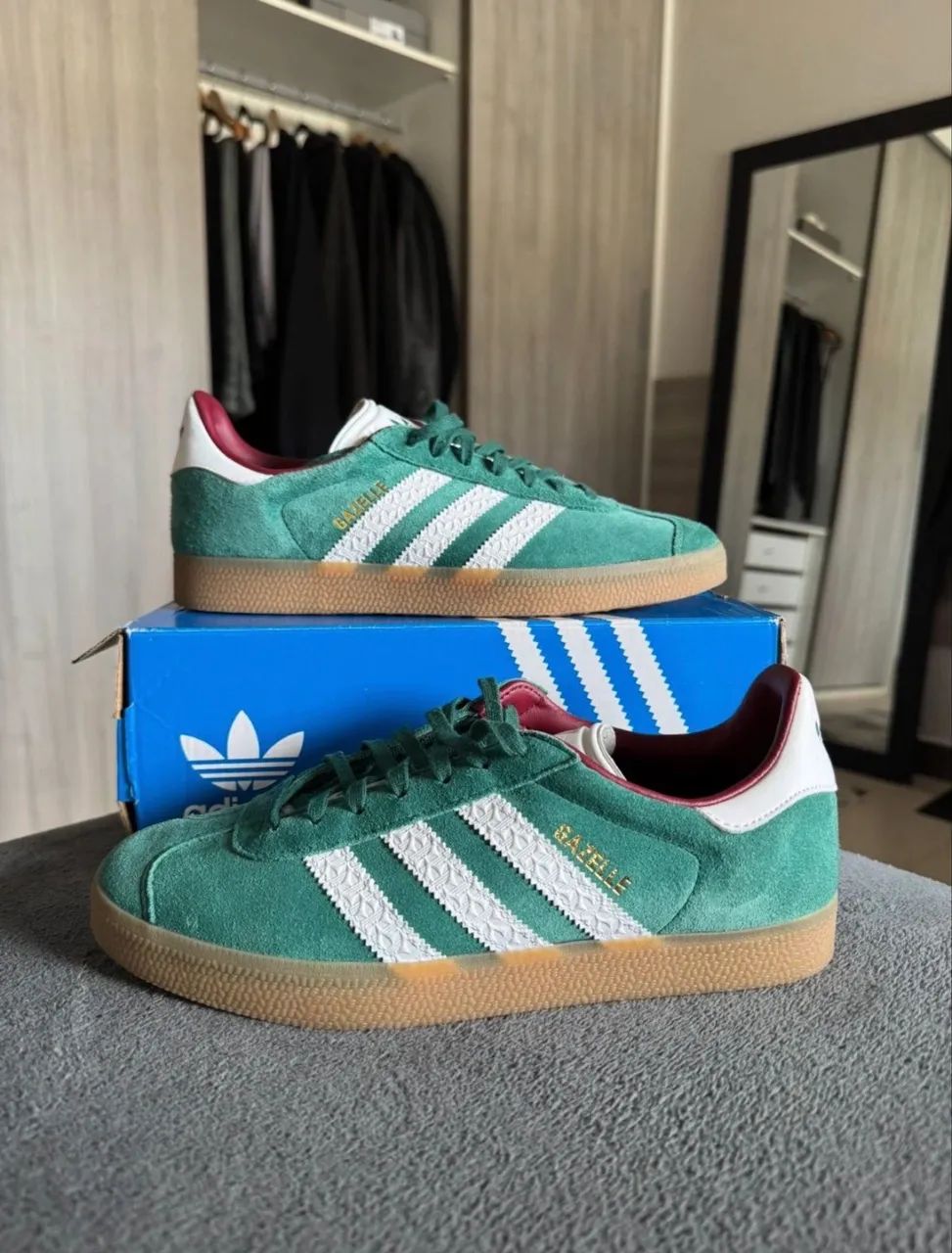 Adidas gazelle verde camurça 