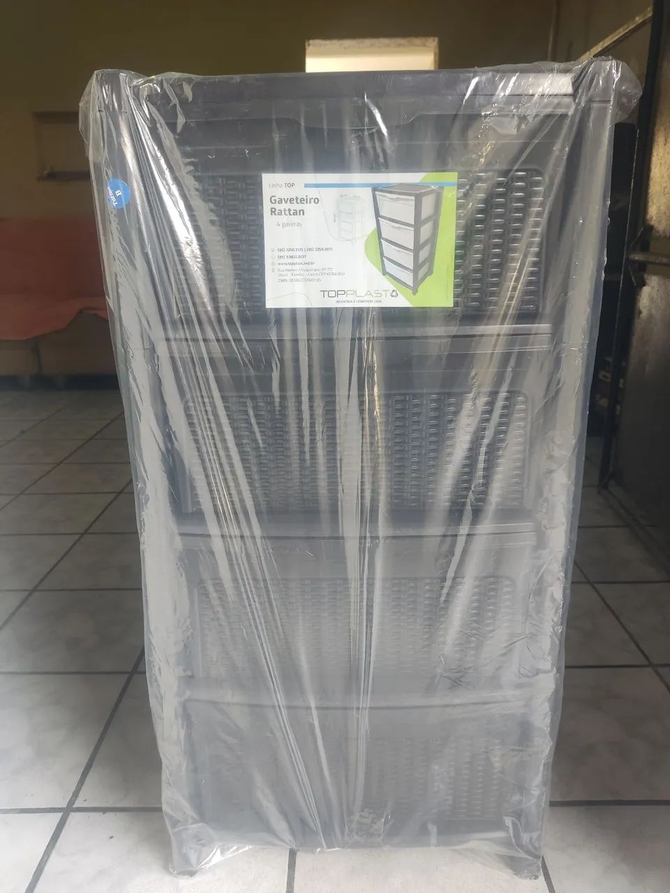 GAVETEIRO PLÁSTICO GRANDE 4 GAVETAS 