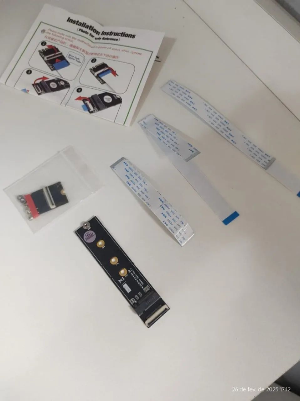 Adaptador cartão extensor M.2 NGFF chave M para chave A + E cabo de extensão M2 SSD  - Foto 3