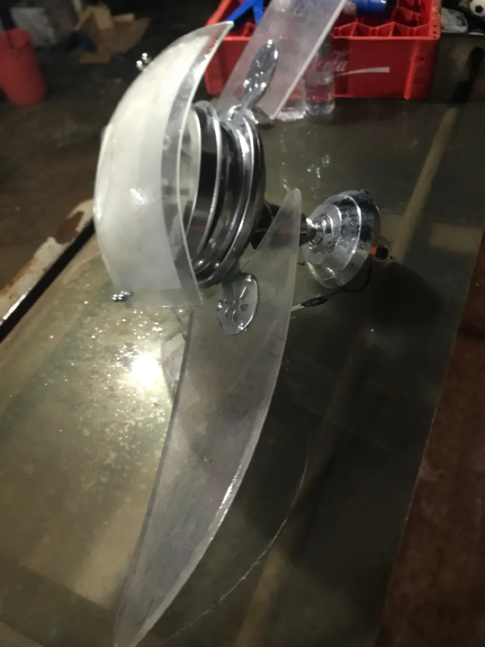 ventilador de teto cromado