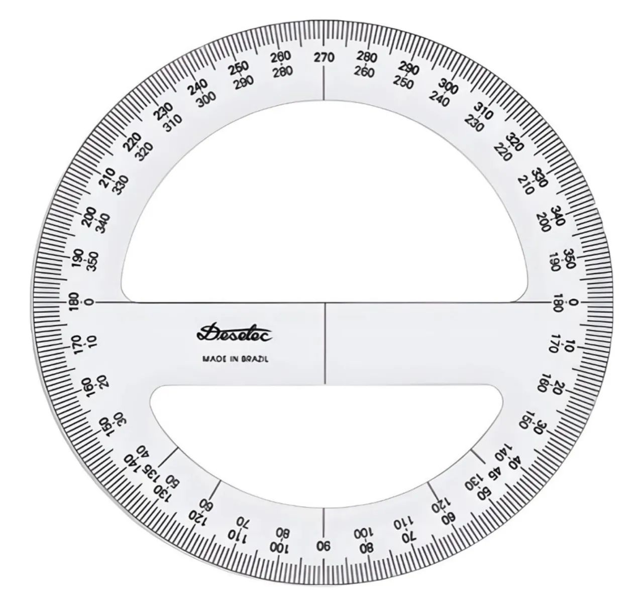 Transferidor Acrílico Desetec Trident 360º 25cm 8325