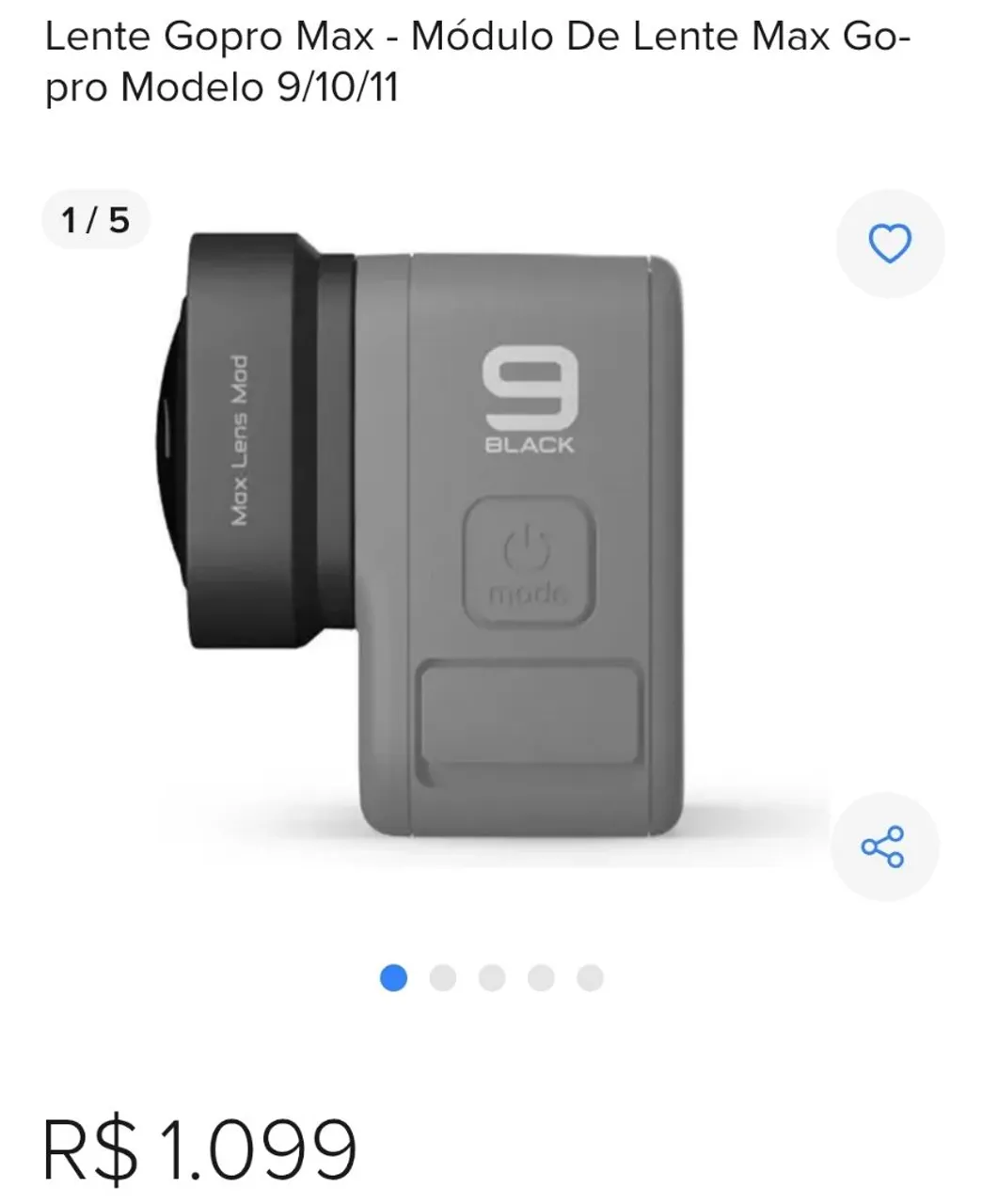 Lente GoPro Max - Módulo Max Lens GoPro 9/10/11