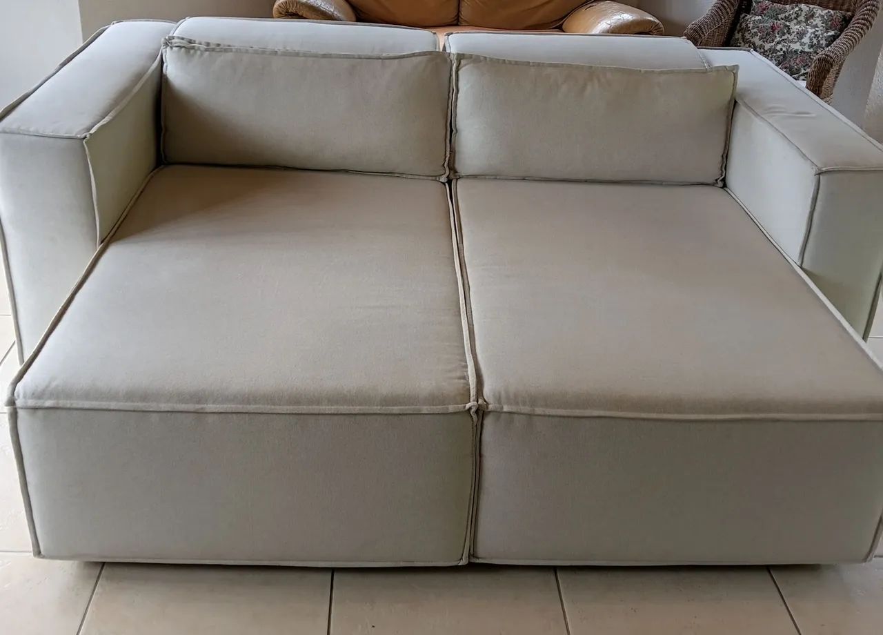 Sofá Novo Retrátil e Reclinável 3 lugares bege claro - Foto 5
