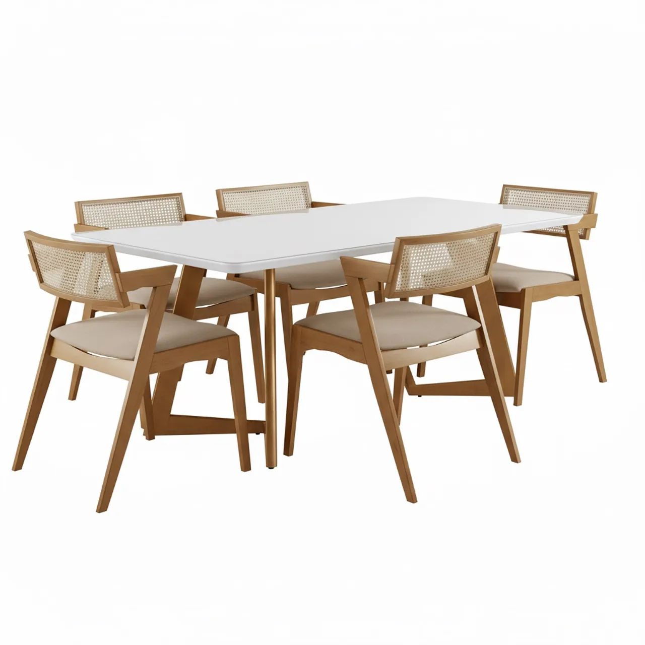 Mesa de Jantar Florença 6 Cadeiras Madeira Maciça tt43