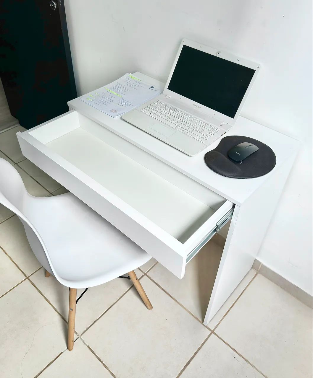 ESCRIVANINHA COM GAVETA MODERNA E MINIMALISTA DE MDF