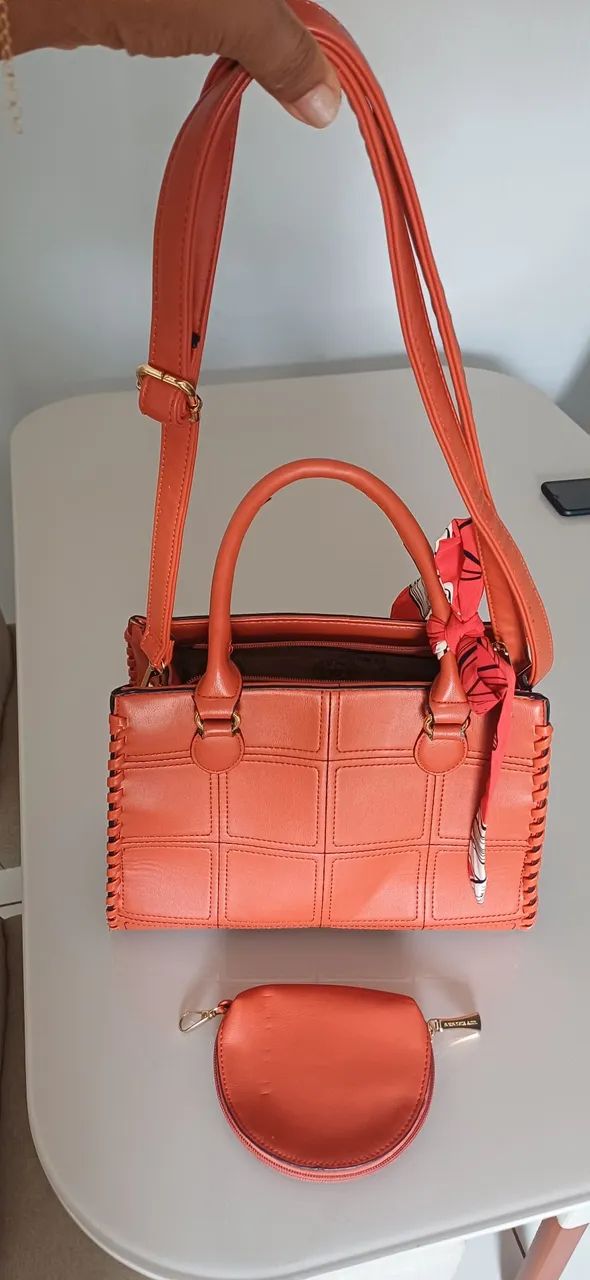 BOLSA FEMININA COR TELHA