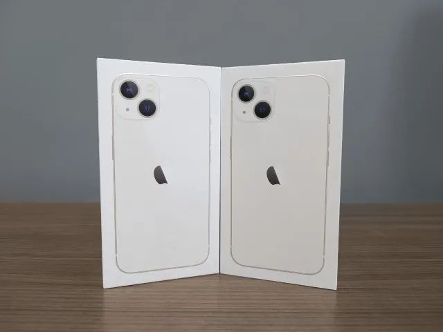 2 Caixas de Iphone 13 (branco) + 2 Cabos (Lightning) de Energia