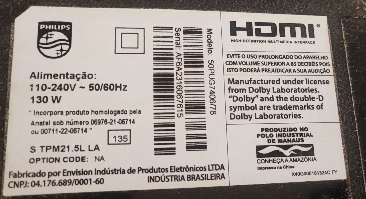 TV Philips 4K 50PUG7406/78 Smart - Usada - Foto 4
