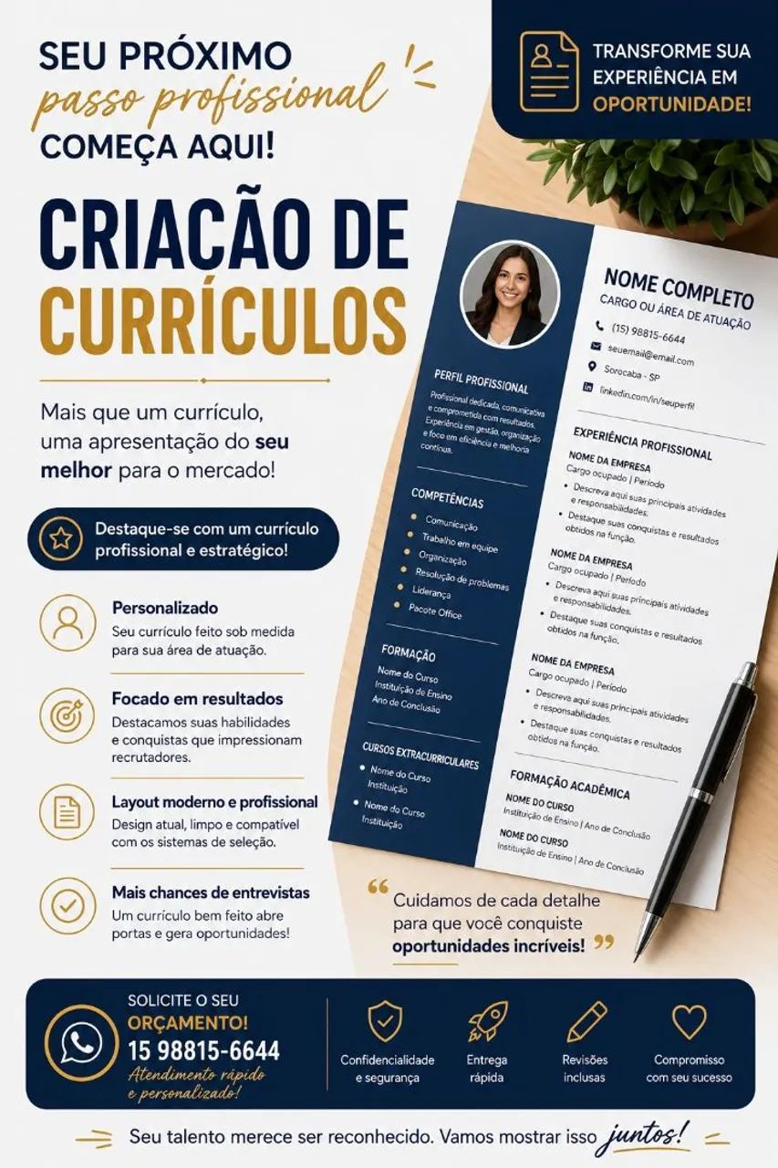 Criação de currículo profissional 