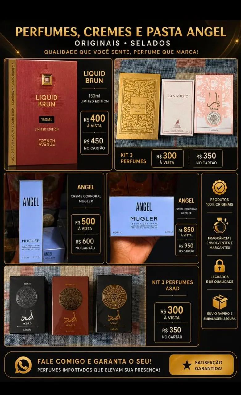 Pasta Angel e perfumes Arabes