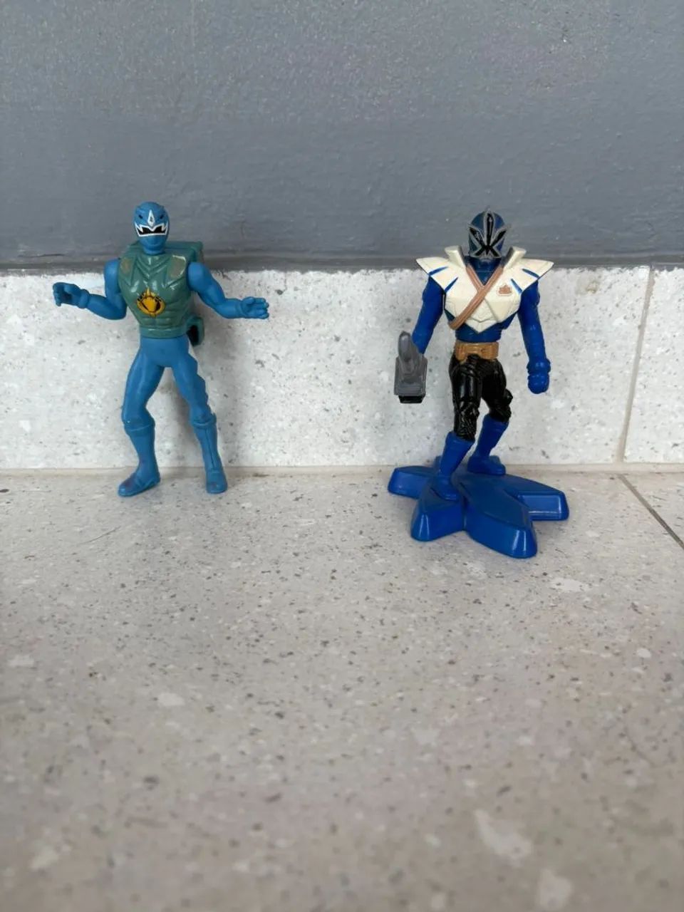 Kit 2 Bonecos Power Rangers Azul - Dino Thunder e Super Samurai - McDonald's