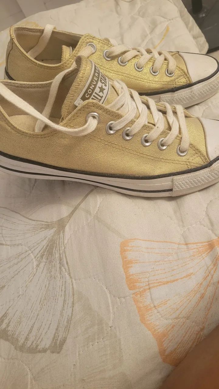 Tenis All Star converse, dourado, n 38 - Foto 3