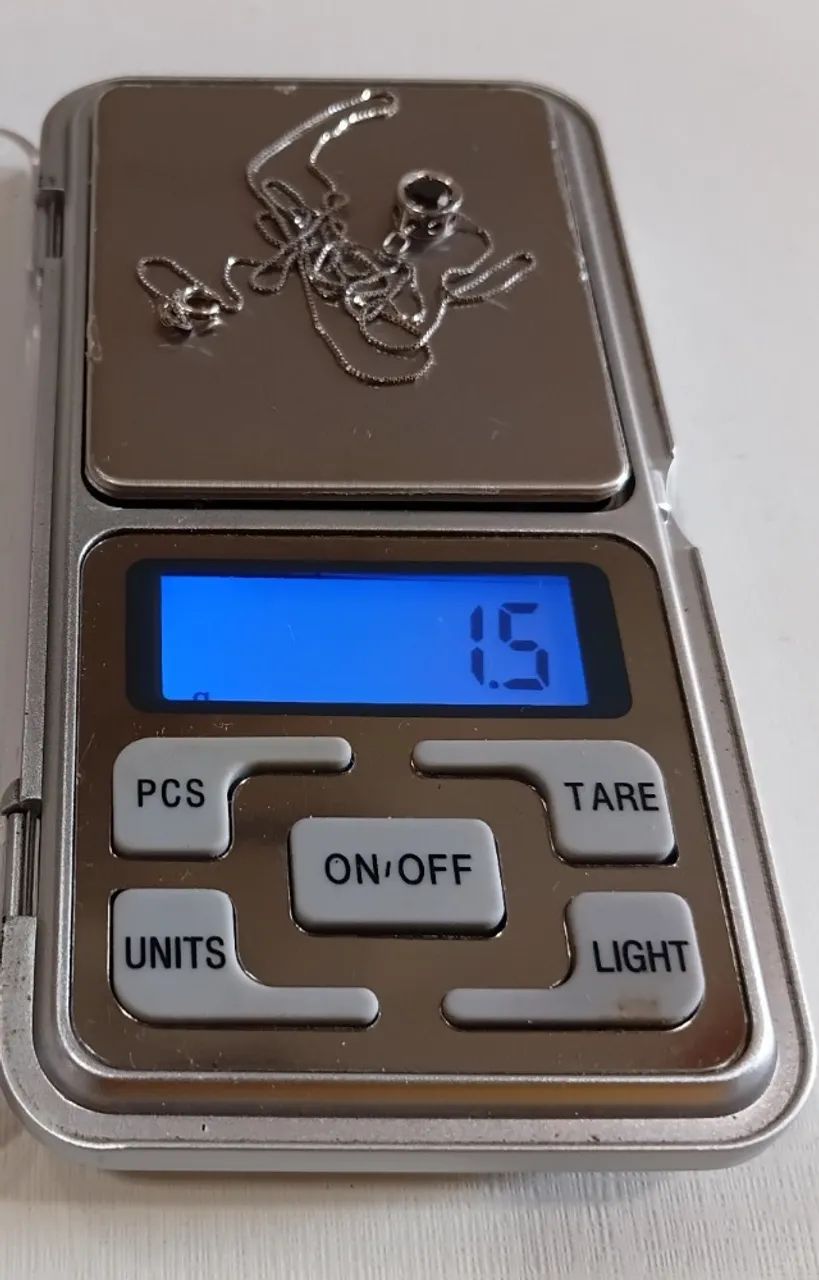 Colar Ponto de Luz - Ouro Branco com Diamante Negro - Foto 4
