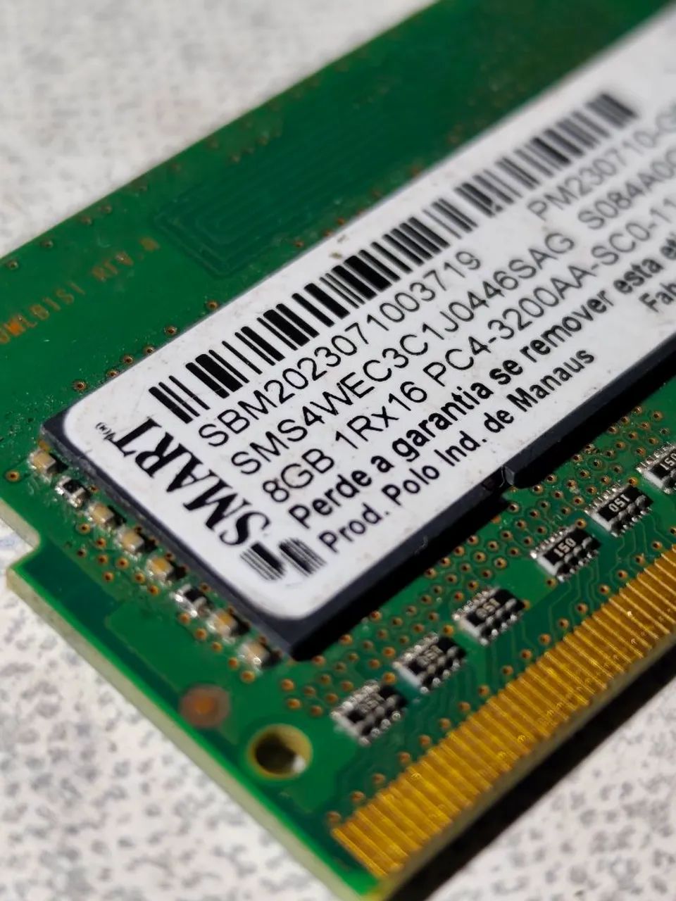 Memória ddr4 8gb notebook 3200mhz